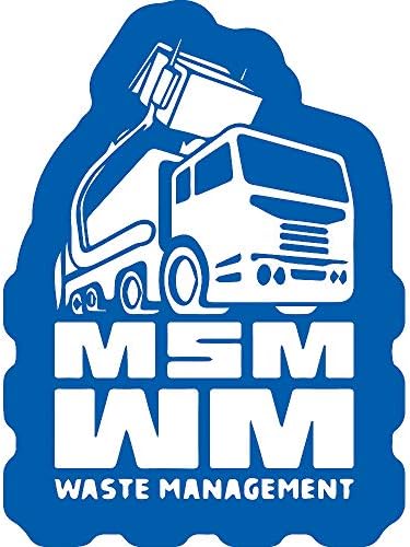 NBFU DECALS msm Waste Management PVC (Azure Blue) (Set of 2) Premium Waterproof Vinyl Decal Stickers for Laptop Phone Accessory Helmet Car Window Bumper Mug Tuber Cup Door Wall Decoration