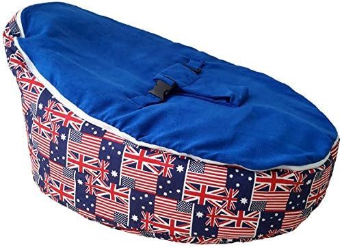 UNFILLED Baby Bean Bag Chair | Cozy Adaptable Newborn Seat Lounger | Lightweight and Portable | Anti-Flat Head | 2 Soft Removable Top Covers | 3-point Safety Harness For Infants (MULTI FLAG)