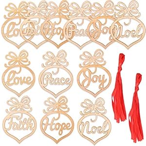 Kerstmis Ornamenten 12 Stukken Houten Boom Hangende Tags Hanger Versieringen Ambachten Decor