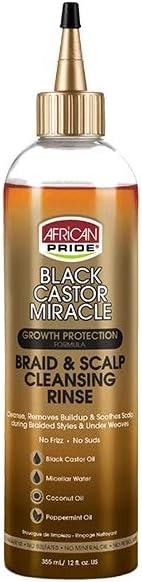 African Pride Black Castor Miracle Braid & Scalp Cleansing Rinse 355ml