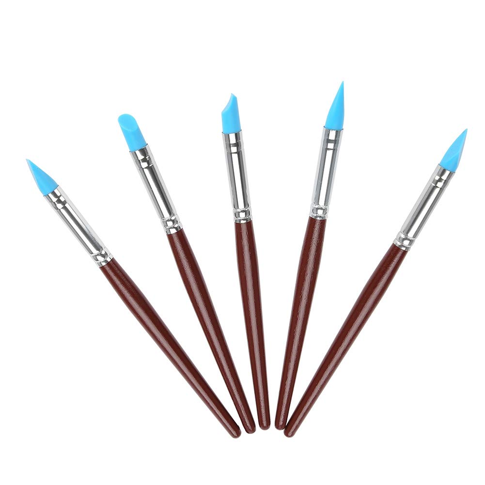 Sonew 5pcs Composite Brushes Set, Brush Silicone Pens Dentist Toothbrush Brush Dental Tools Shaping Tooth Tool Dental Whitening Pen