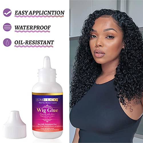 Wig Glue 1.3OZ, Waterproof Lace Front Wig Glue for Wigs, Transparent