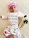 Baby Girl Clothes Cute Letter Romper + Arrow Heart Pants + Headband + Hat Outfits 4pcs 6-9 Months