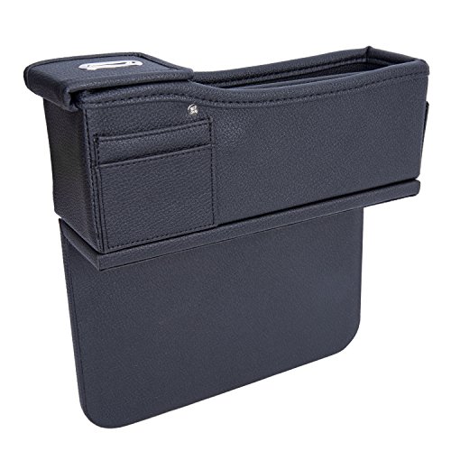 Autvivid Car Seat Catcher Gap Filler Organizer Side Slit Pocket Coin Side Pocket Console Side Pocket Car Organizer Storage Box (Black, Driver s Side)