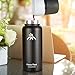 32 oz Stainless Steel Water Bottle, Fnova Flask Insulated Double Walled Vacuum Thermos, Wide Mouth bouns Protective Pouch/Carry Cover and Coffee Lid, BPA-Free, Cold 24 Hrs / Hot 12 Hrs (32oz Black)