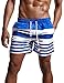 ChinFun Men's Swimsuit Swim Trunks Watershort Swimwear Stripes Board Shorts Bathing Suits Side Pockets