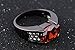 Huanhuan Men's Fashion Emerald Cut Ruby Garnet Topaz Sapphire CZ Black Gold Plated Elegant Rings Size 11