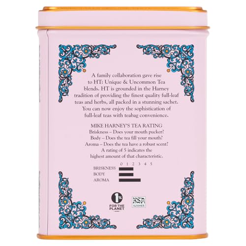 HARNEY & SONS CAFFEINATED BLOSSOM GREEN TEA TIN SACHETS PINK 31629, CHERRY, 20 COUNT (PACK OF 1)
