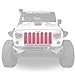 opar Shiny Pink Front Grille Clip-in Mesh Insert for 2007-2015 Jeep Wrangler JK & Wrangler Unlimited (Pack of 7)