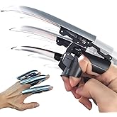 Retractable Wolverine Claws Mechanical Plastic Silver Wolve Claws Halloween Wolf Costume Finger Weapons