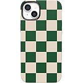 Casely iPhone 14 Case | Fit Check | Green Checkerboard | Bold Protective Design | Compatible with MagSafe