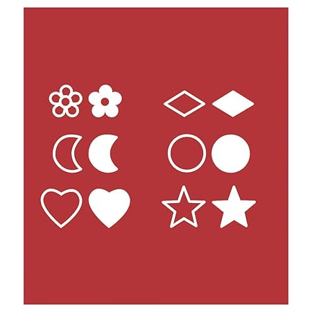 RAYHER 89768000 Brennstempel für Brandmal-Kolben, sort., Blume/Mond/Herz..., Sb-Box 12 Stück, Plastik, Metall, Silber, 7 x 12