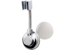 Bath Beyond Shower Head Holder - Flexible Shower Head Holder Adjustable Vacuum Suction Cup Shower Head Wall Mount Holder for Hand Held Shower Head (Adhesive Sticker Provided)