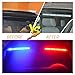 YITAMOTOR Red Blue Visor Emergency Strobe Light Bar 2-16 LED Windshield Dash Emergency Police Light, Warning Hazard Interior Flashing Split LED Visor Lights for Firefighters Vehicles Trucks (18 Inch)