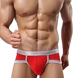 HP95(TM)Men's Bikini Underwear, Ultra-thin Breathable Soft Sexy Underpants Briefs (M, Red)