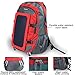 Wosports Solar Charger Backpack Waterproof with 7W Solar Panel Charger for Hiking Camping Travel(40L,Red/Grey)