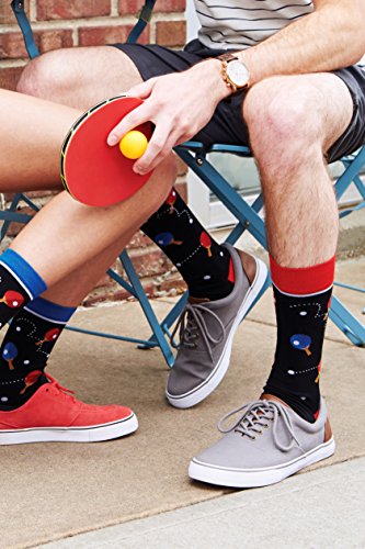 Foot Traffic, Men's Sports-Themed Socks, Ping Pong (Men's Shoe Sizes 7-12)