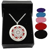 AromaRain SunShine Essential Oil Diffuser Necklace - Premium 316L Surgical Stainless Steel Locket With Chain, Gift Box and Pads for Aromatherapy