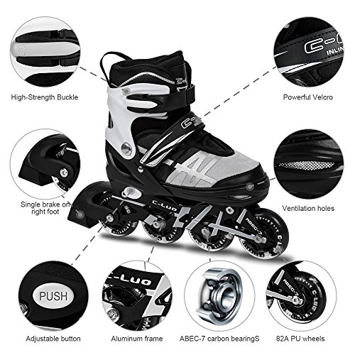 OtwCool Adjustable Inline Skates for Kids and Adults, Outdoor Blades