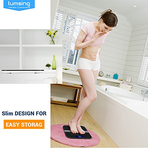 Lumsing Body Fat Weight Bathroom Scale Digital Body Monitor Analyzer Professional Smart Fitness Scale 400 lbs Measuring BMI/Body Fat/Water/Muscle/Bone Range, Black, CF375(Battery Include) - Thumbnail 6