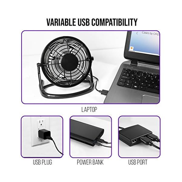 Orzly-Usb-Fan-Portable-Mini-Table-Silent-Desk-Fan-Black-Retro-Look Orzly Usb Fan Portable Mini Table Silent Desk Fan - Black Retro Look