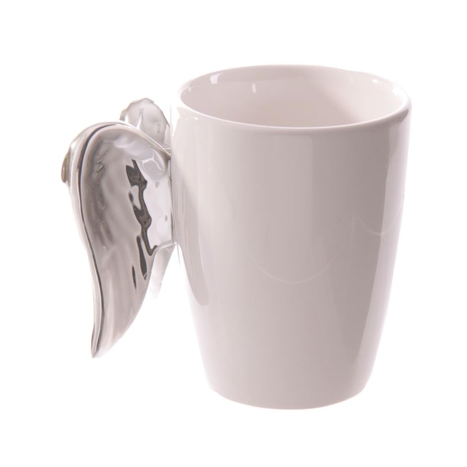 Stylish Silver Winged Angel Ceramic Mug Cup