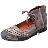 Mordenmiss Women's Summer Lace up Handmade Genuine Leather Sandal Coffee 39