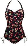 Angerella Vintage Retro Pin Up Halter One Piece Swimsuit Monokinis