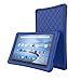 Soft Silicone Case Protector for All-New Amazon Fire HD 10 Tablet (7th Generation, 2017 Release)- [Rhombus Series] Shockproof Silicone Back Cover [Kids Friendly] for Fire HD 10.1 Inches Navy Blue