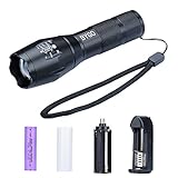Rechargeable Flashlight BYGO 1892 Ultra Briight CREE T6 LED Handheld Flashlight 5 Light Modes and Adjustable Focus Shockproof Waterproof