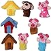 NUOLUX Plush Finger Puppets Story the 3 Little Pigs Kids Toy Set - 8 Pieces