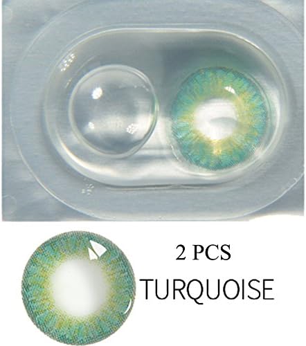 Color Contacts Lenses, Multicolor Cute Charm and Attractive Contact Lenses (2 PC Per Package) (Turquoise)