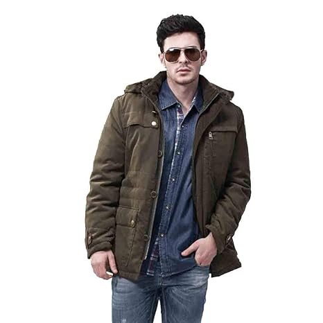 CICIYONER Herren Wintermantel mit Winter Baumwolle Kapuzenjacke Outdoorjacke Winterjacke Warm Mantel M-4XL