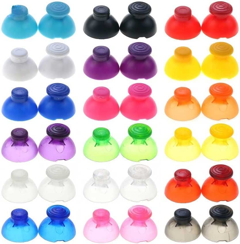 1 Pair Analog Joystick Thumb Sticks Cap for Gamecube NGC Mushroom Button Cap Controller Replacement (Black)
