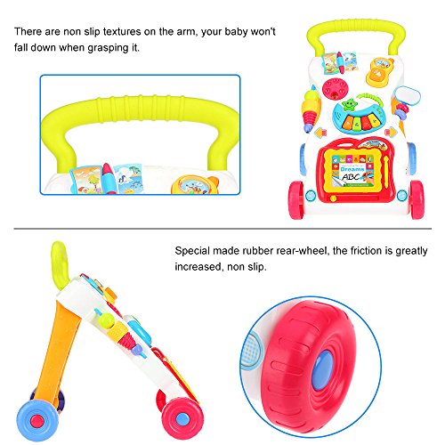 Music baby baby walker baby first step car baby trolley adjustable screw standing learning