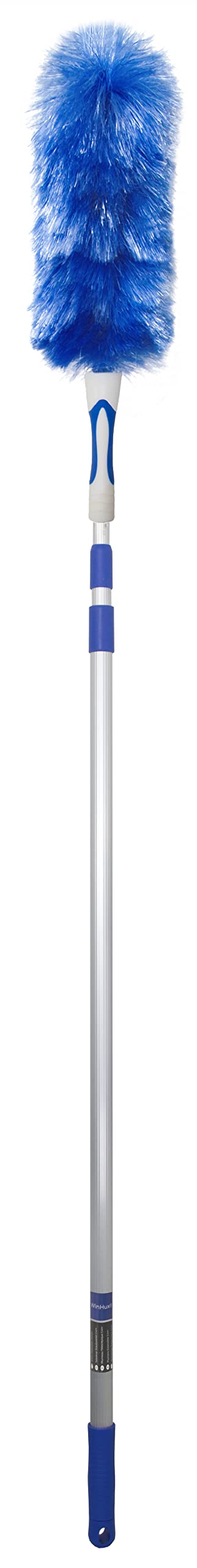 WinHux Extendable Feather Duster - Extra Long Telescopic Dusting Tool with Bendable Washable Head, Lightweight Aluminium Handle, 3.47 Meter Duster for High Ceilings, Fans and Hard to Reach Areas