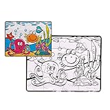 ThinkMax Sea Animals Puzzle and Painting Coloring Jigsaw Puzzle Set (12-Piece)