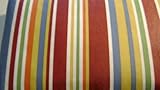 New 70 Round Striped Vinyl Flannel Back Tablecloth Red Green White Yellow Blue