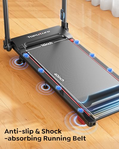 TOPUTURE Walking Pad with Incline, 2 in 1 Treadmills for Home & Office, Under Desk Treadmill, 2.5HP Portable Compact Treadmill with Remote Control, APP & LED Display, Installation-Free