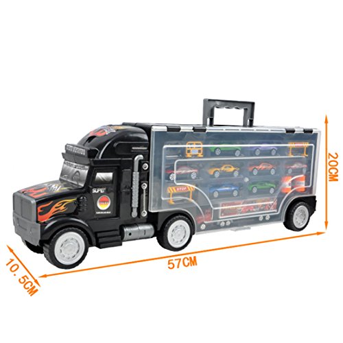 image for Moombike Transporter Car Carrier Truck Toy Set for Kids, Long Truck wi