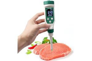 WUYE Digital Food 0.00-14.00 PH Meter High Accuracy Sensors,Intelligent Temp Acidity Tester,BT Mobilephone APP Control for Br
