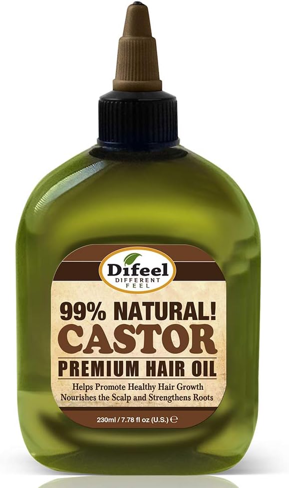 Difeel Premium 99% Natural Castor Hair Oil, Helps Promote Healthy Hair Growth, Nourishes Scalp & Strengthens Roots 235 ml