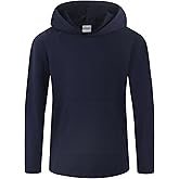 Spring&Gege Boys Light Weight Long Sleeve Hooded T-shirt Casual Solid Pullover Hoodie with Pocket