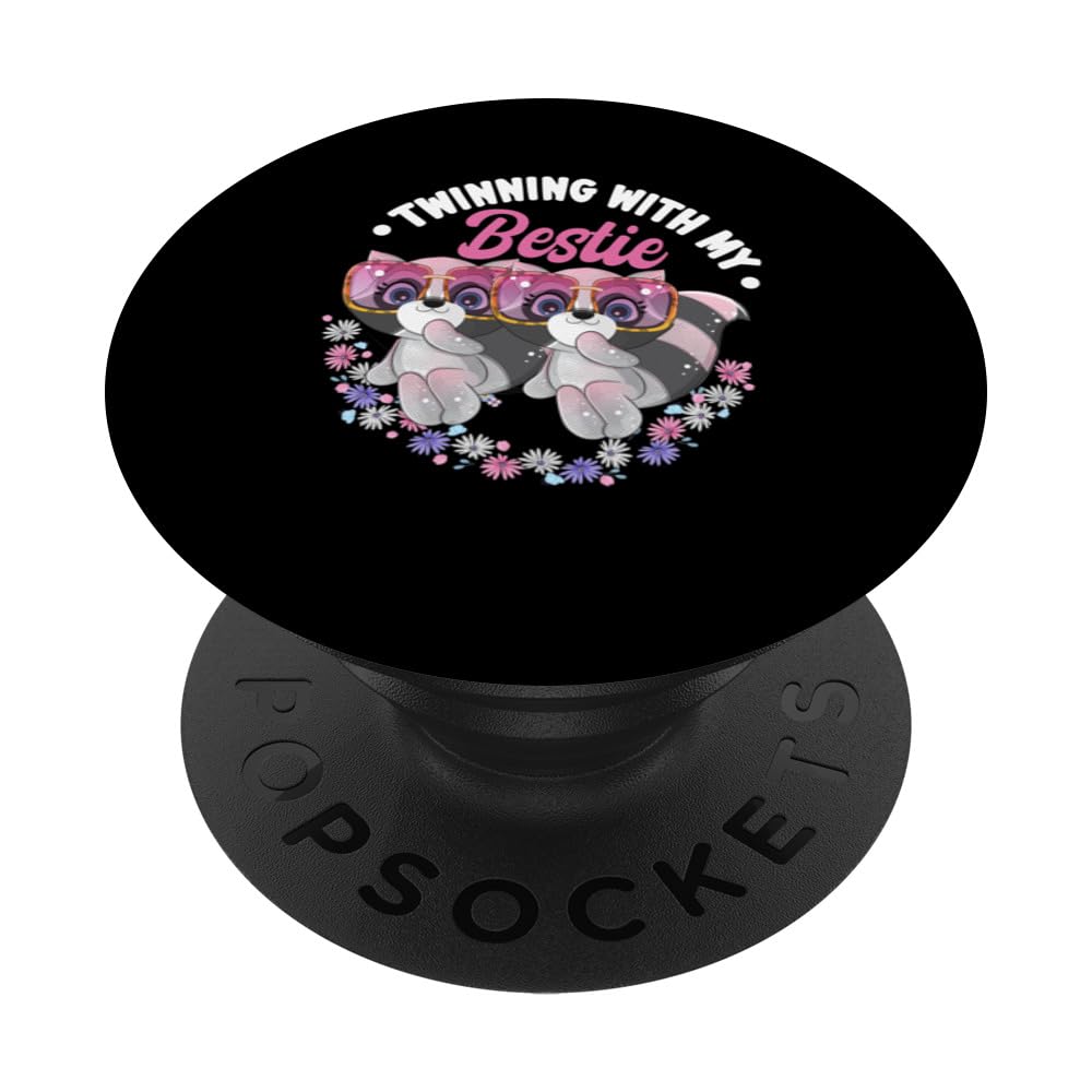 Twinning Bestie Friends Matching Racoon PopSockets Swappable PopGrip