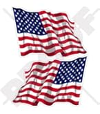 USA Vietnam Flag Bumper Stickers - 4-Pack 50mm Vinyl Decals Left-Right Design
