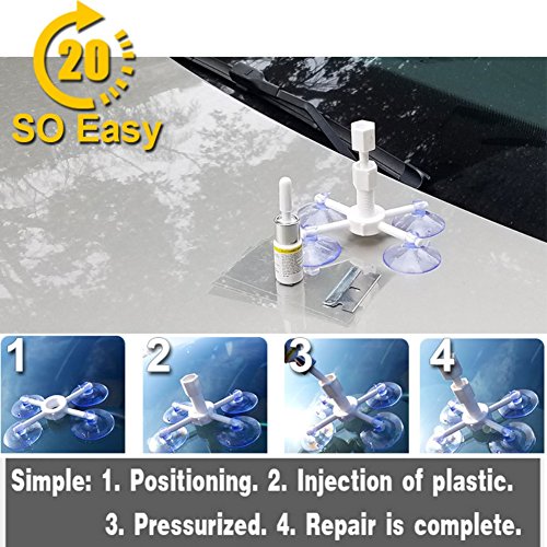 image for Quick Fix Windshield Repair Kit, Leezo DIY Car Glass Windshield Windsc