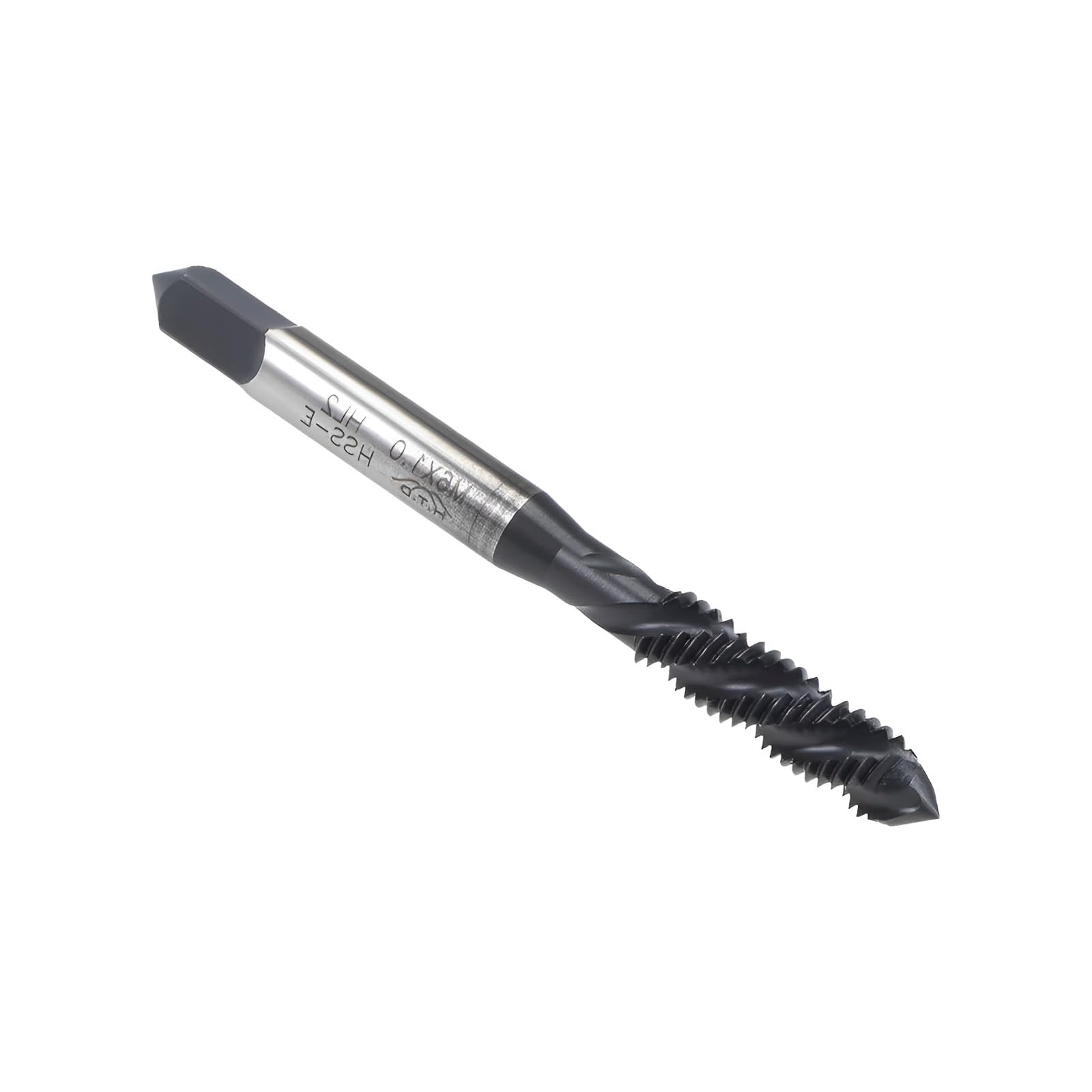 Boxonly Spiral Flute Thread Tap M6 x 1.0mm, for Processing Blind Holes and Sticky Materials, HSS Nitriding Coated, H2 Tolerance, Metric Machine Threading Tap Screw Thread Tapping Tool, 1pcs