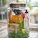 Anchor Hocking Montana Glass Jar with Fresh Sealed Lid, Red Metal, 2 Gallon