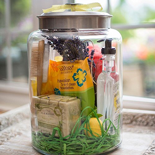 Anchor Hocking 2.5 Gallon Montana Glass Jar with Lid (2 piece, brushed