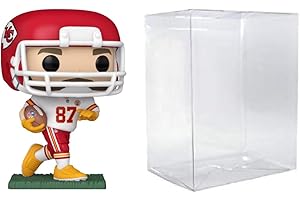 CLARKtoys Travis Kelce NFL Funko Pop! Kansas City Chiefs Vinyl Figure, Series 12, with Protector Case, Red/White/Yellow